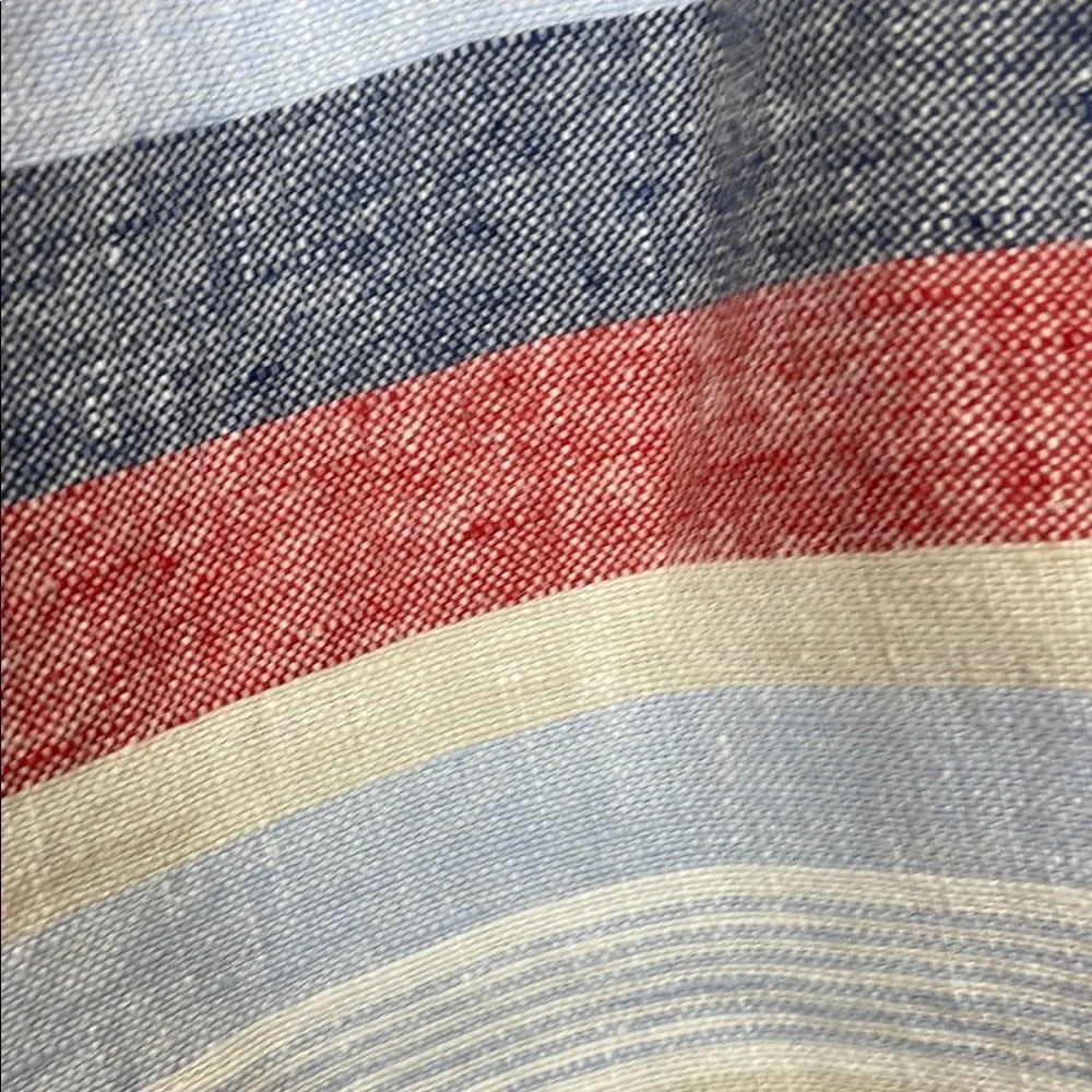 J Jill Linen Red Blue Stripe Drawstring Shorts L NWT Nautical